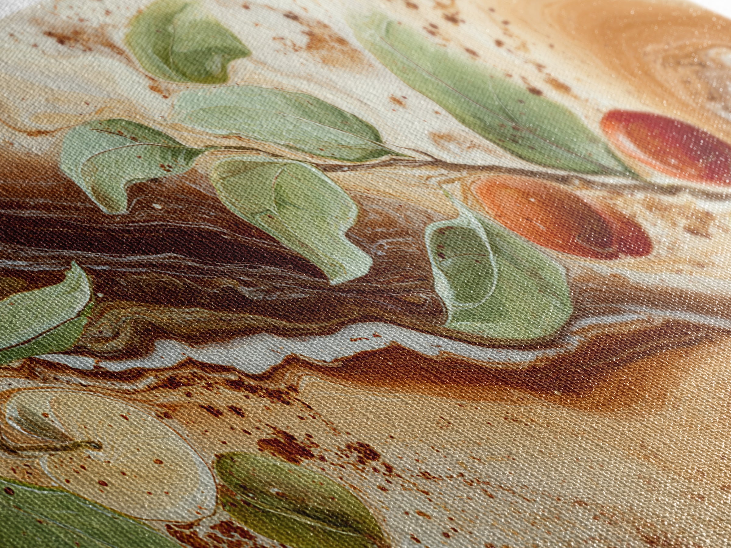 Abstract Brown and Cream Coffee Swirl Framed Canvas Print, Coffee Shop Art, Kitchen Decor, Cafe Decor, Abstract Art, Cafe, CSA-2x1-5