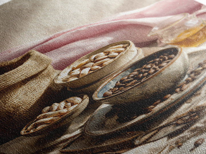 Coffee Beans and Burlap Sack Still Life Canvas Print, Coffee Shop Art, Kitchen Wall Art, Cafe Decor, Cafe, Gothic Wall Art, CSA-2x3-58