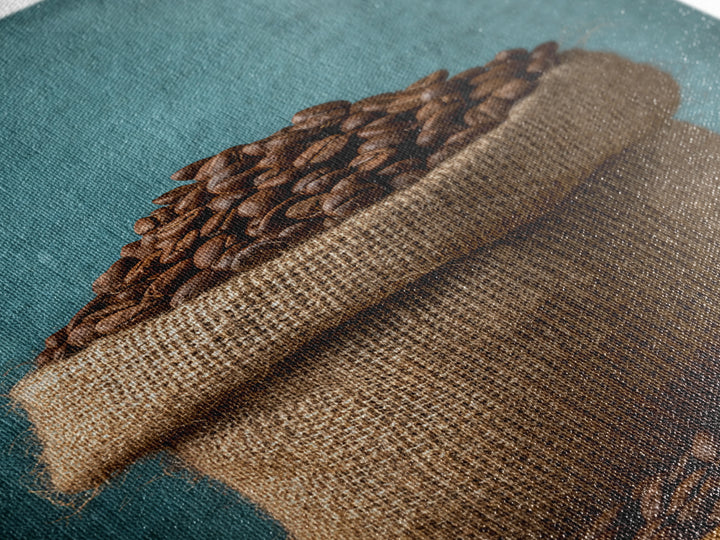 Coffee Beans and Burlap Sack Still Life Canvas Print, Coffee Shop Art, Kitchen Wall Art, Cafe Decor, Cafe, Gothic Wall Art, CSA-2x3-82