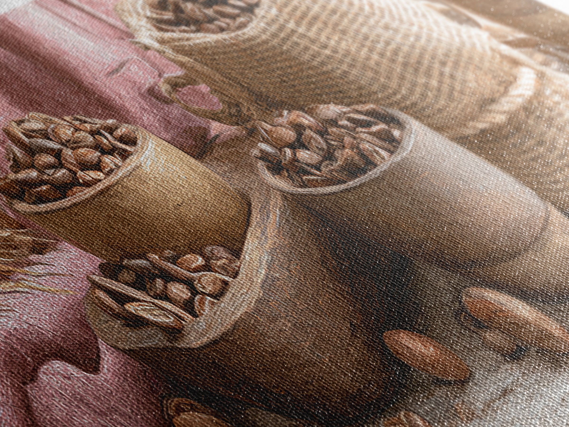 Coffee Beans and Burlap Sack Still Life Canvas Print, Coffee Shop Art, Canvas Print, Cafe Decor, Fine Art, Cafe, Neutral Decor, CSA-3x1-42