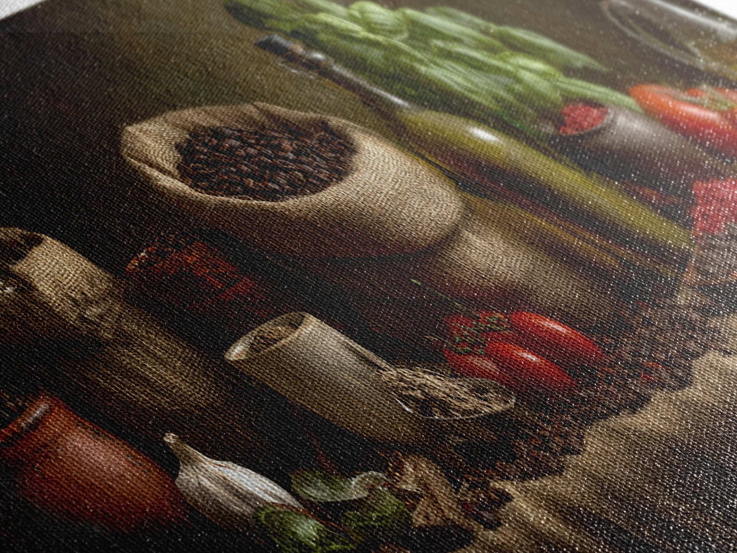 Coffee Beans and Burlap Sack Still Life Framed Canvas Print, Coffee Shop Art, Moody Wall Art, Cafe Decor, Fine Art, Cafe, CSA-3x1-90