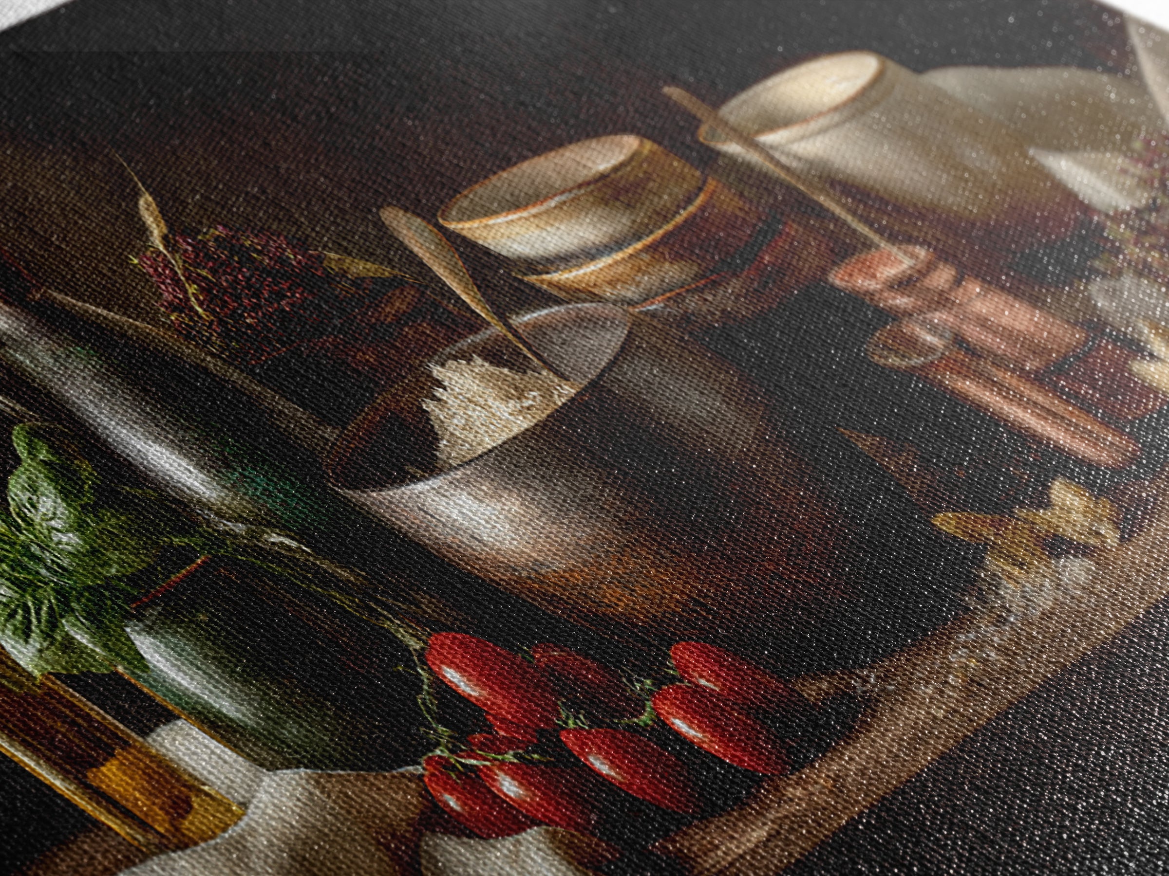 Moody Dark Roast Still Life Canvas Print, Coffee Shop Art, Textured Painting, Cafe Decor, Fine Art, Cafe, Kitchen Decor, CSA-3x1-96