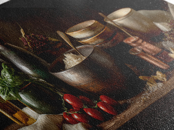 Moody Dark Roast Still Life Canvas Print, Coffee Shop Art, Textured Painting, Cafe Decor, Fine Art, Cafe, Kitchen Decor, CSA-3x1-96