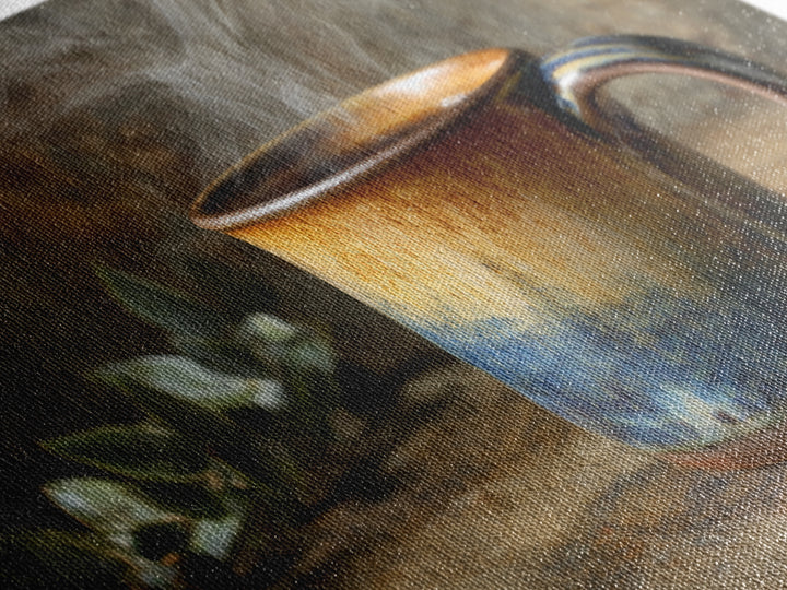 Espresso Cup with Rising Steam and Warm Canvas Print, Coffee Shop Art, Modern Decor, Cafe Decor, Fine Art, Cafe, Wall Decor, CSA-3x2-29