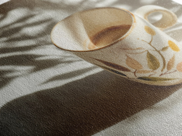 Espresso Cup with Rising Steam and Warm Framed Canvas Print, Coffee Shop Art, Coffee Art, Cafe Decor, Fine Art, Cafe, CSA-3x2-5