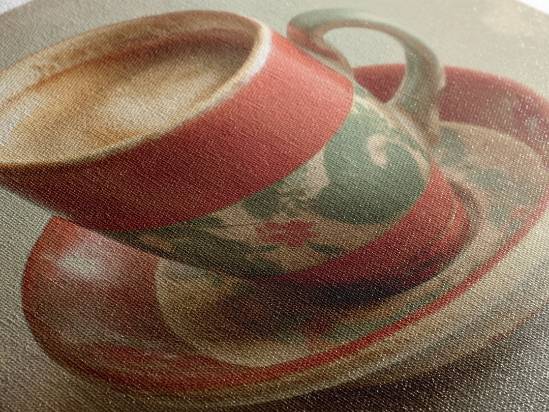 Retro Cafe Poster Coffee Cup Graphic Framed Canvas Print, Coffee Shop Art, Digital Wall Art, Cafe Decor, Fine Art, Cafe, CSA-3x2-59