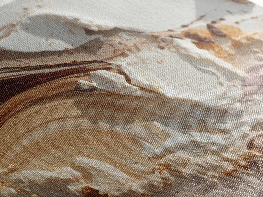 Abstract Brown and Cream Coffee Swirl Canvas Print, Coffee Shop Art, Whimsical Art, Cafe Decor, Abstract Art, Cafe, CSA-3x2-61