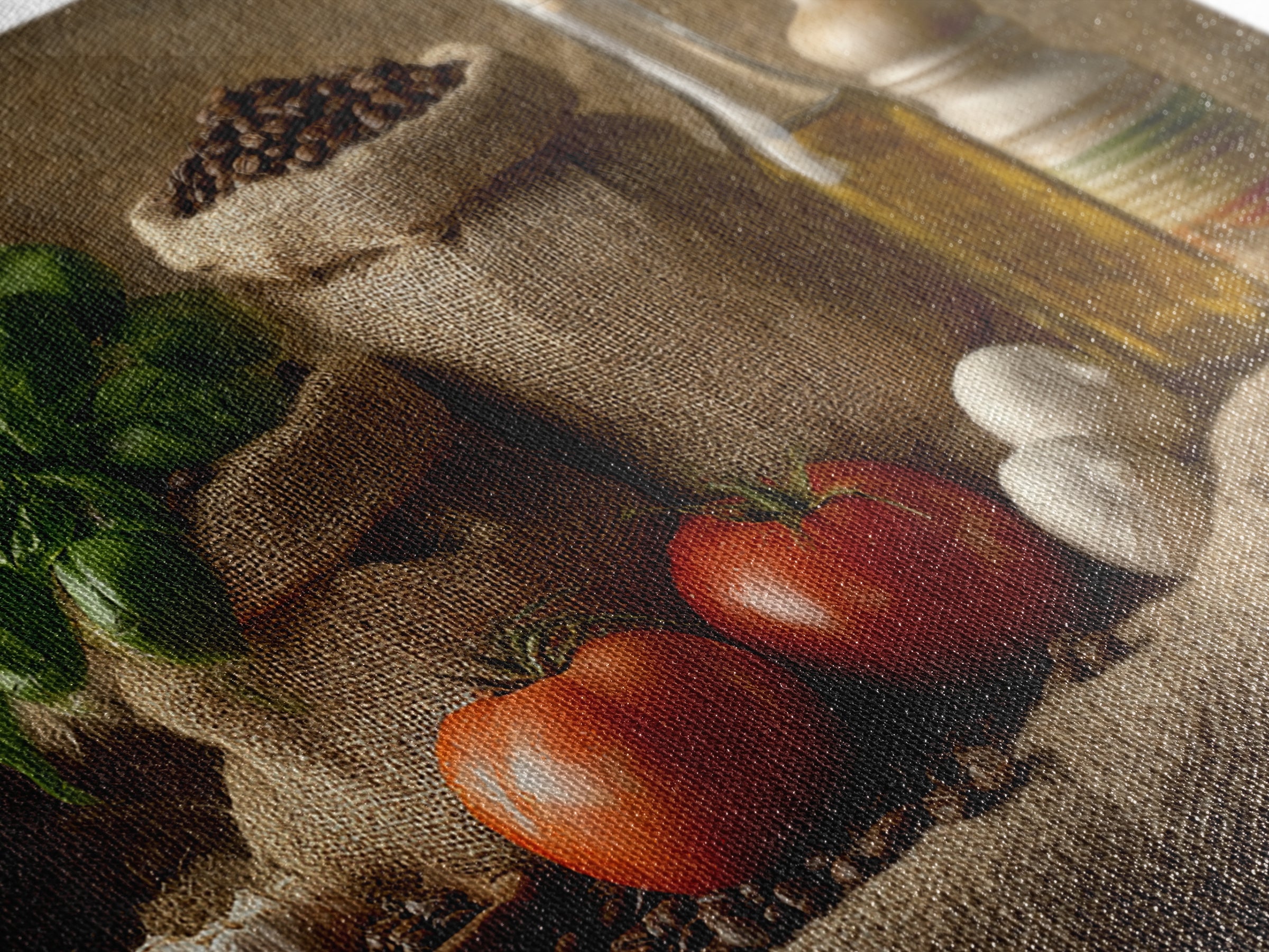 Coffee Beans and Burlap Sack Still Life Framed Canvas Print, Coffee Shop Art, Food Art, Cafe Decor, Fine Art, Cafe, CSA-3x2-78