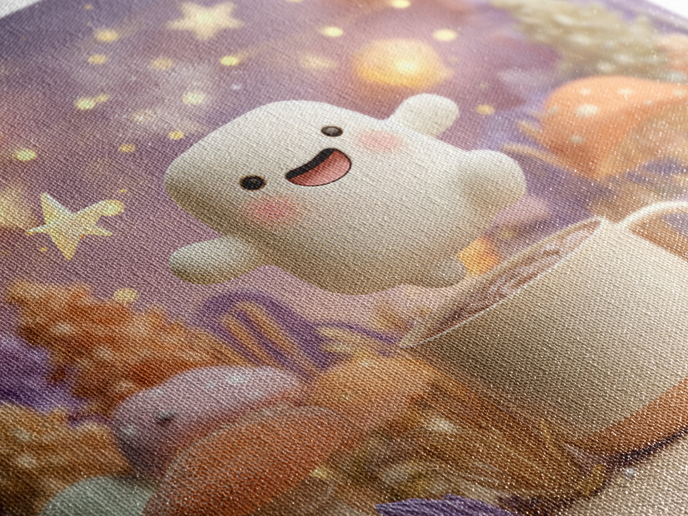 The Marshmallow Ghost, Cute Halloween Wall Art, Square Wall Art, Framed Canvas Print, Halloween Kids Decor, Whimsical Wall Art