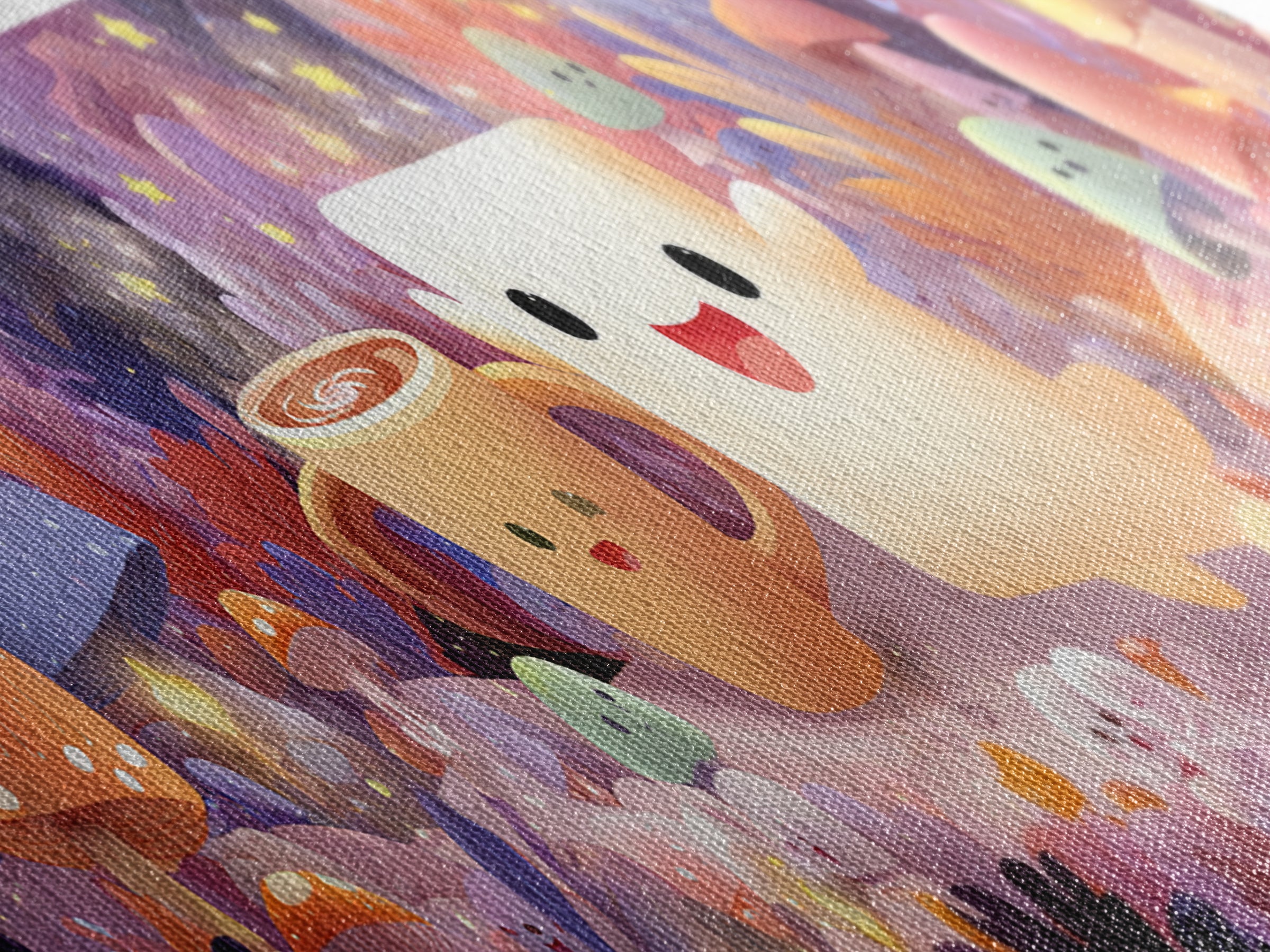 The Marshmallow Ghost, Whimsical Halloween Art, Extra Wide Wall Art, Canvas Print, Halloween Kids Decor, Whimsical Wall Art, Halloween Decor