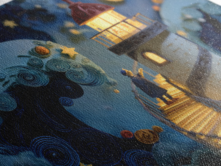 The Last Lighthouse Of Y’Ha-Nthlei, Quilled Halloween Art, Landscape Wall Art, Framed Canvas Print, Cute Halloween Wall Art
