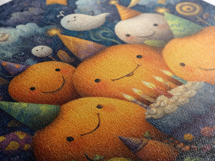 The Great Pumpkin Birthday Party, Pastel Halloween Art, Square Wall Art, Canvas Print, Cute Halloween Wall Art