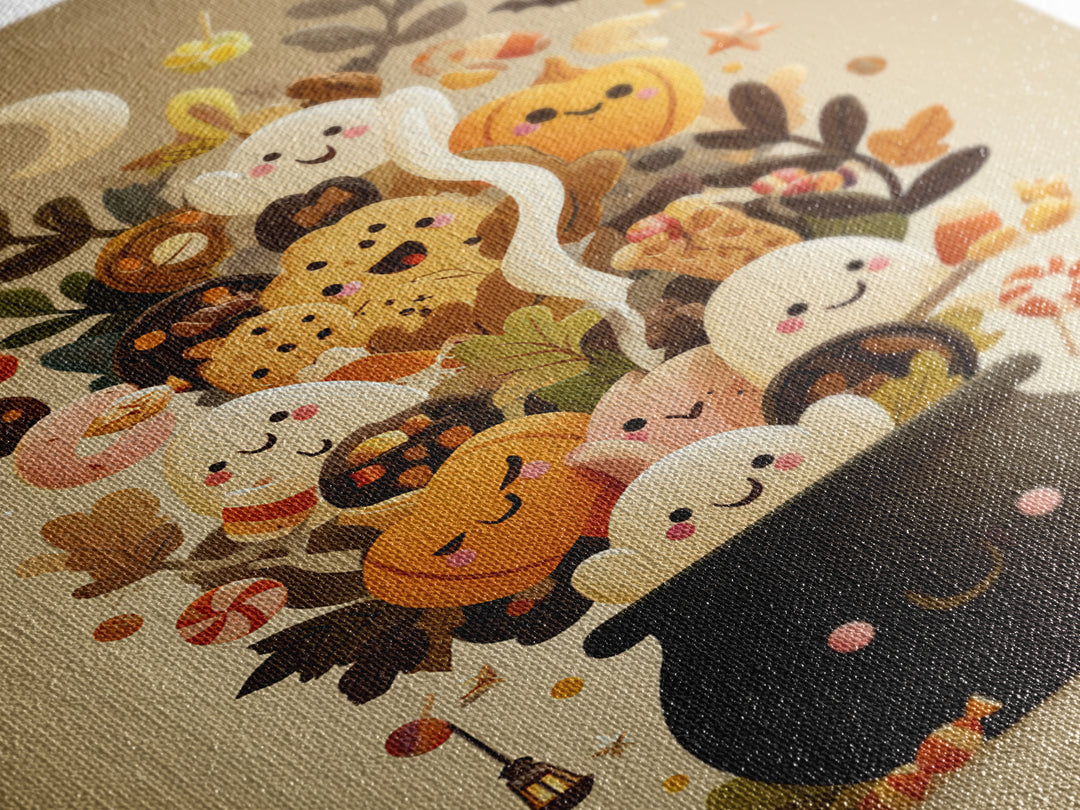 The Cookie Cauldron, Retro Halloween Art, Vertical Wall Art, Canvas Print, Cute Halloween Wall Art, Whimsical Nursery Decor