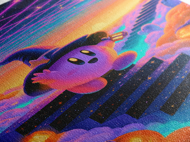 The Halloween Cloud Kingdom, Vaporwave Halloween Decor, Vertical Wall Art, Canvas Print, Retro Halloween Decor, Neon Wall Art
