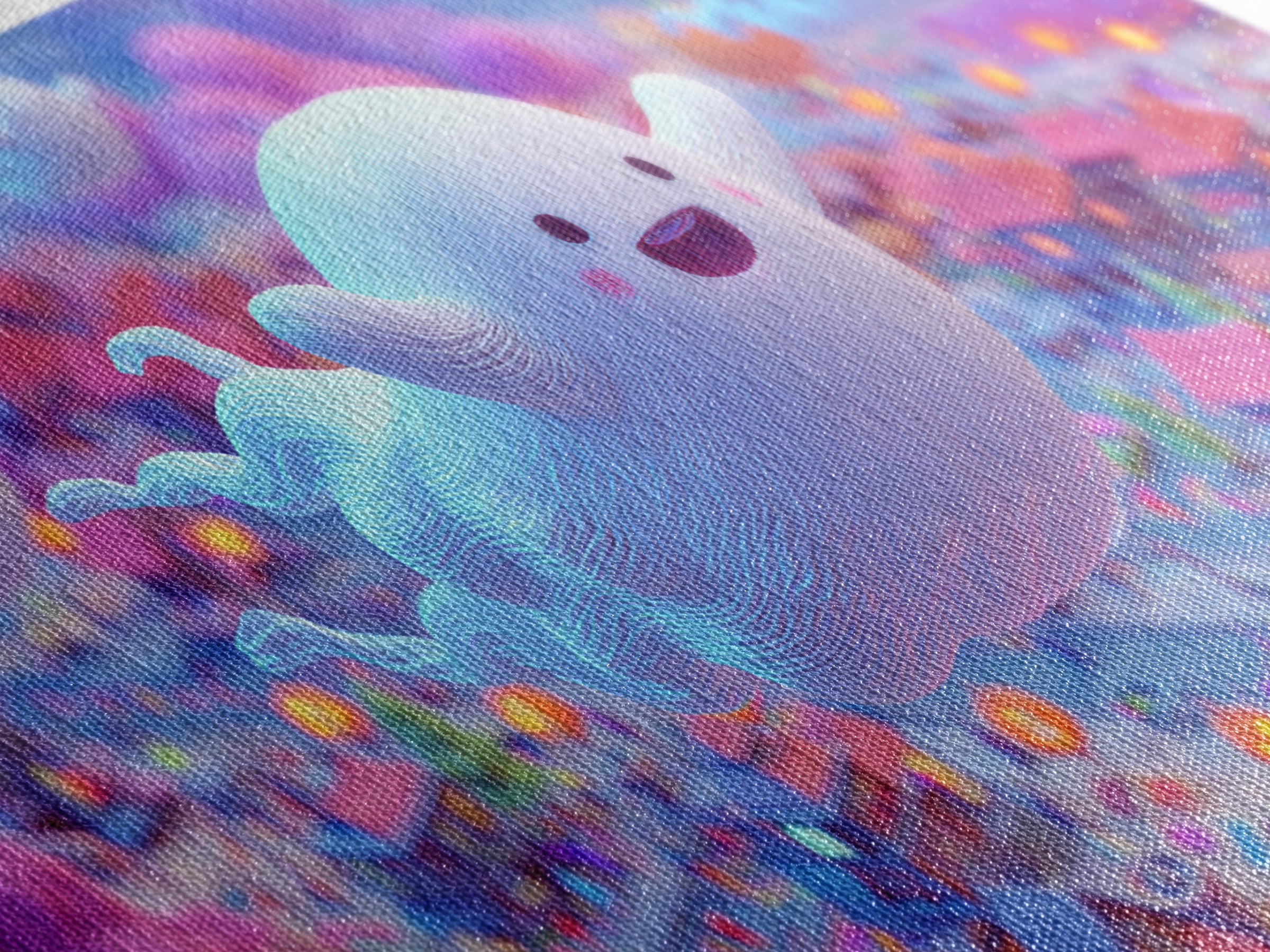The Ghost Kite Festival, 80s Halloween Wall Art, Wide Panoramic Art, Framed Canvas Print, Retro Halloween Decor, Neon Wall Art