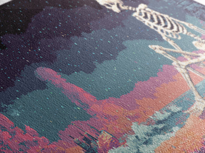 The Salt King Of The Black Shore, Vaporwave Halloween Decor, Wide Panoramic Art, Canvas Print, Retro Halloween Decor, Neon Wall Art