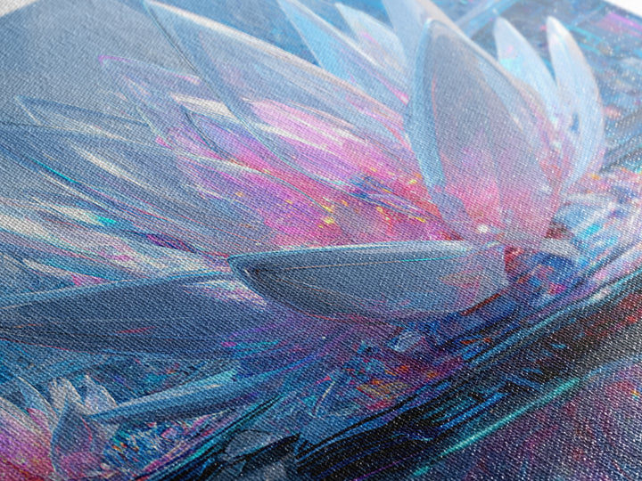 Electric Lotus Flower Canvas Print, Cyberpunk Art, Movie Posters, Living Room Decor, Fine Art, Neon, Cyberpunk Jacket, CYB-2x1-61