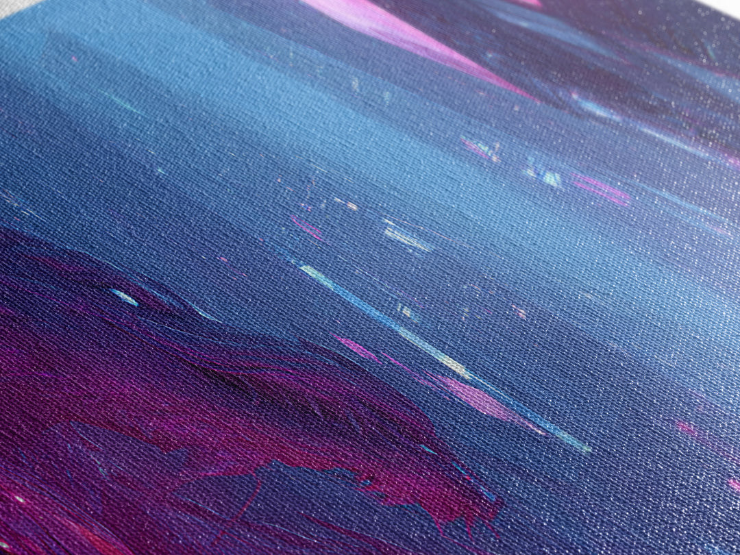 Neon Dragon Wrapped Around Skyscraper Shapes Canvas Print, Cyberpunk Art, Art Print, Living Room Decor, Abstract Art, Neon, CYB-3x1-30