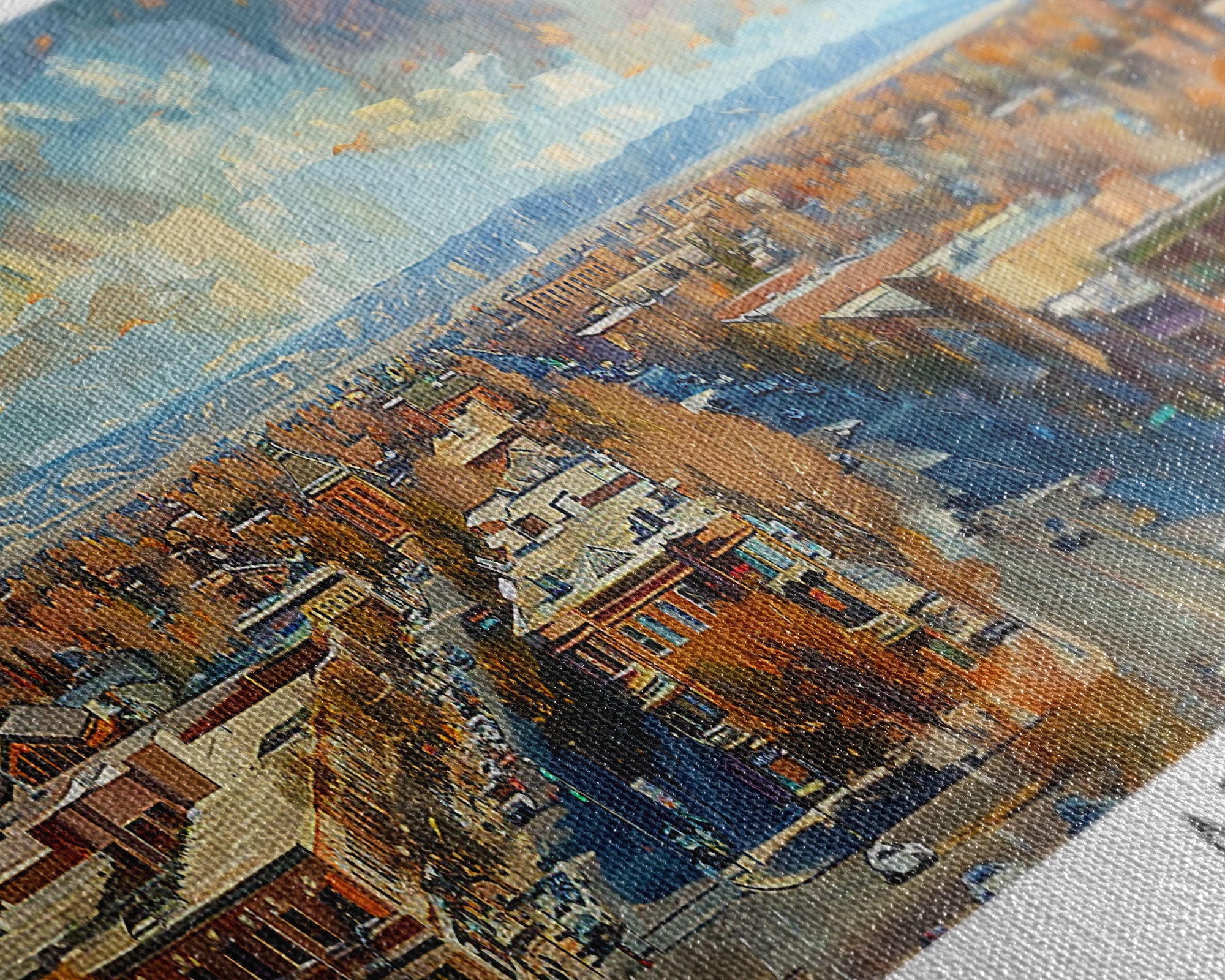 Arvada Colorado Panoramic Painting, Watercolor Framed Canvas Print, Scenic City Art, Travel Poster, Home Decor, Wall Art, Gift Idea
