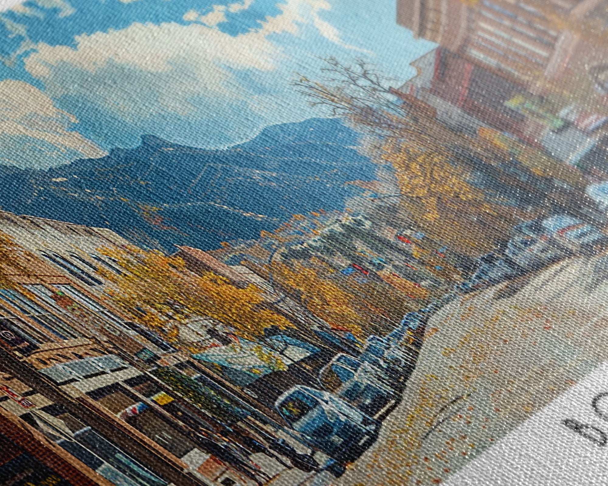 Boulder Colorado Panoramic Painting, Watercolor Framed Canvas Print, Scenic City Art, Travel Poster, Wall Decor, Living Room Art, Gift Idea