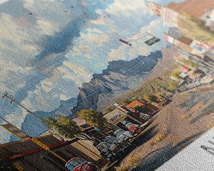 Buckeye Arizona Panoramic Watercolor Painting Framed Canvas Print, Travel Poster Art, Home Decor, Vibrant Arizona Cityscape, Office Decoration, Living Room Wall Art, Unique Gift