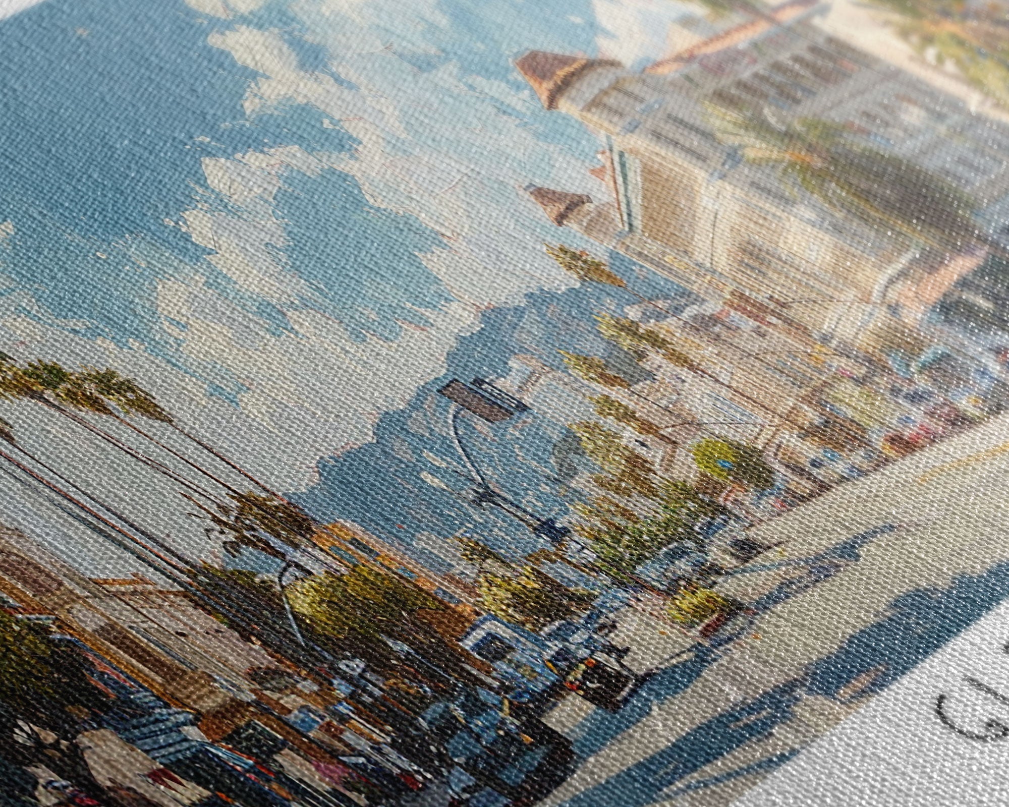 Glendale California Panoramic Watercolor Painting, Urban Framed Canvas Print, Cityscape Wall Art for Living Room, Travel Poster, Home Decor, City Gift Idea
