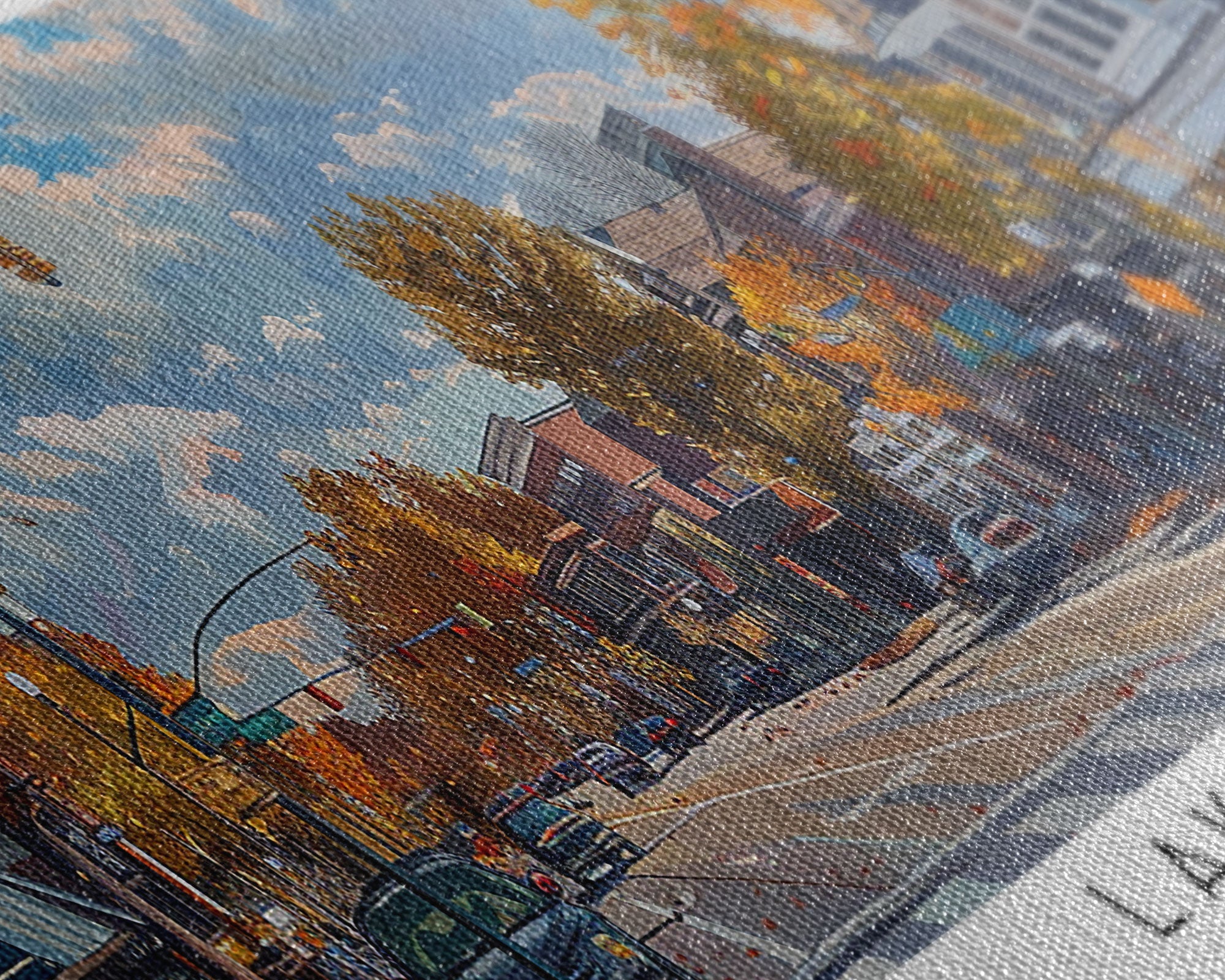 Lakewood New Jersey Panoramic Watercolor Cityscape, Framed Canvas Print for Living Room, Office Wall Art, Urban Decor, Travel Poster