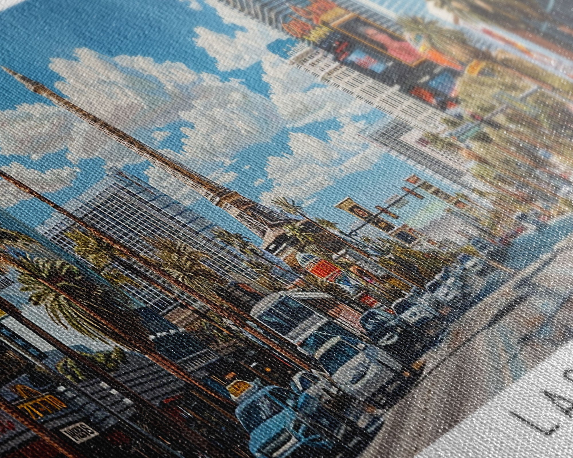 Las Vegas Nevada Panoramic Watercolor Cityscape, Framed Canvas Print for Living Room, Office Wall Art, Urban Decor, Travel Poster