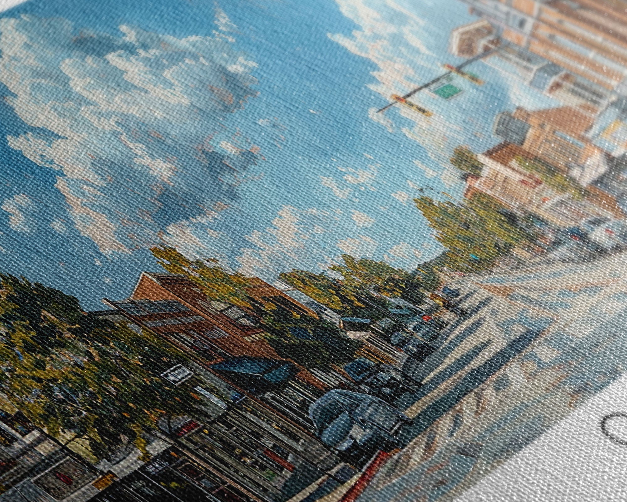 Olathe Kansas Panoramic Painting, Framed Canvas Print for Living Room, Watercolor Cityscape Art, Travel Poster, Modern Home Decor, Gift Idea