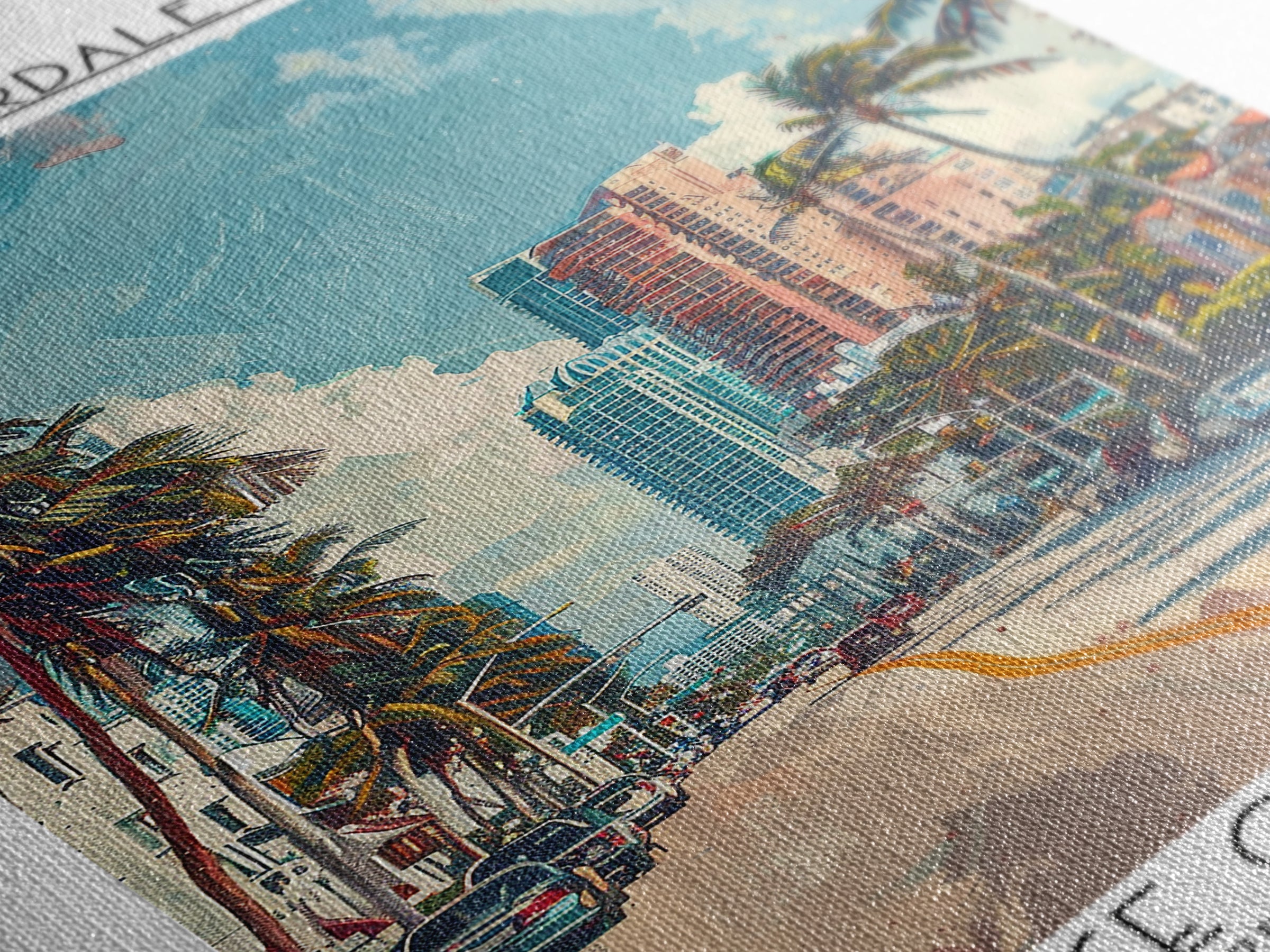 Fort Lauderdale Travel Poster, Framed Canvas Print, City Art Print, Travel Wall Art, Poster Art, Travel Art Print, Modern Wall Decor