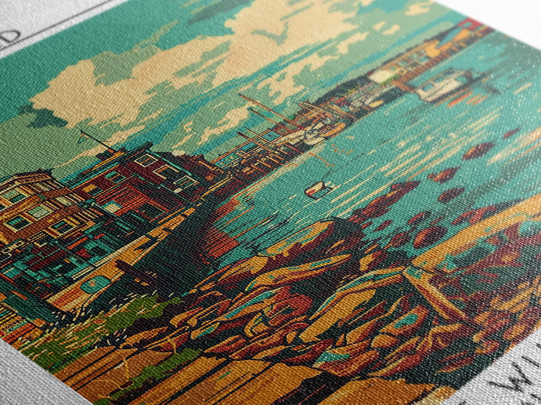 New Bedford Travel Poster, Framed Canvas Print, City Travel Poster, Travel Wall Art, Vintage Posters, Travel Posters, Vintage Poster