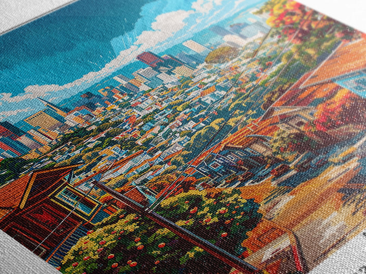 Daly City Travel Poster, Canvas Print, Travel Wall Art, City Wall Art, Landscape Art, Home Decor, Wanderlust Gift, Home Office Decor