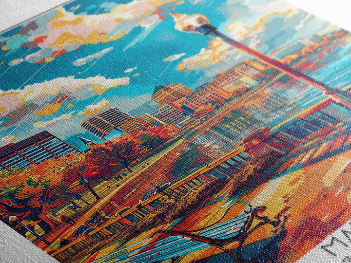 Madison Travel Poster, Framed Canvas Print, Travel Wall Art, City Wall Art, Retro Travel Poster, Travel Prints, Mid Century Wall Art