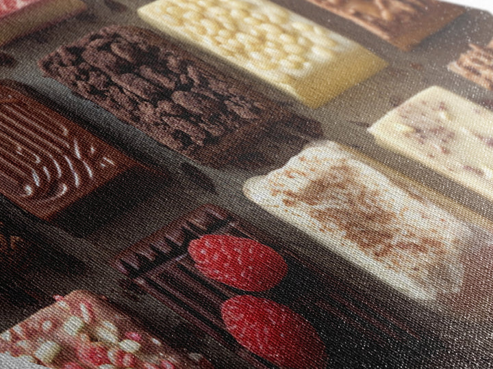 Funky Kitchen Decor, Chocolate Photography Style Print, Diamond Shaped Art, Canvas Embossed Art, Kitchen Wall Art