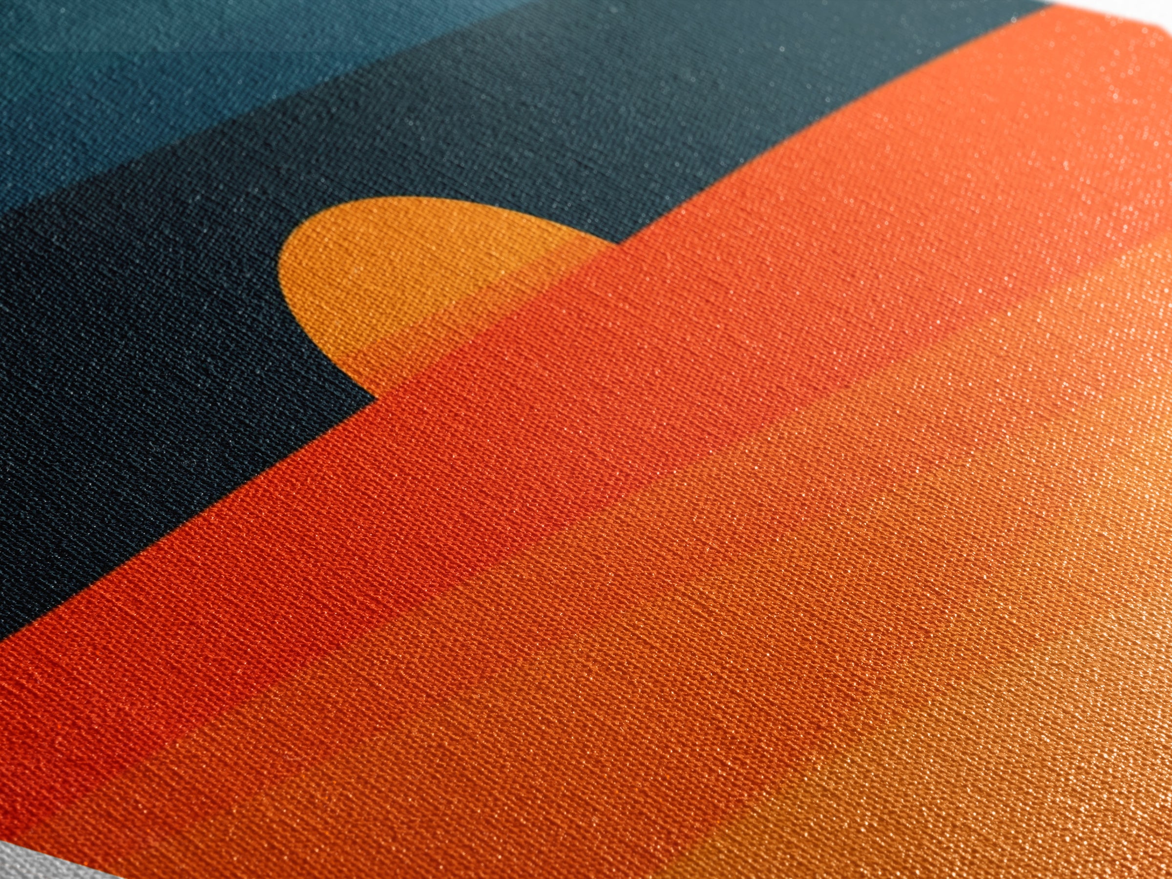 Desert Sunset Horizon Diamond Shaped Canvas Art Print, Minimalist Landscape Wall Decor, Warm Earth Tone Abstract Scene