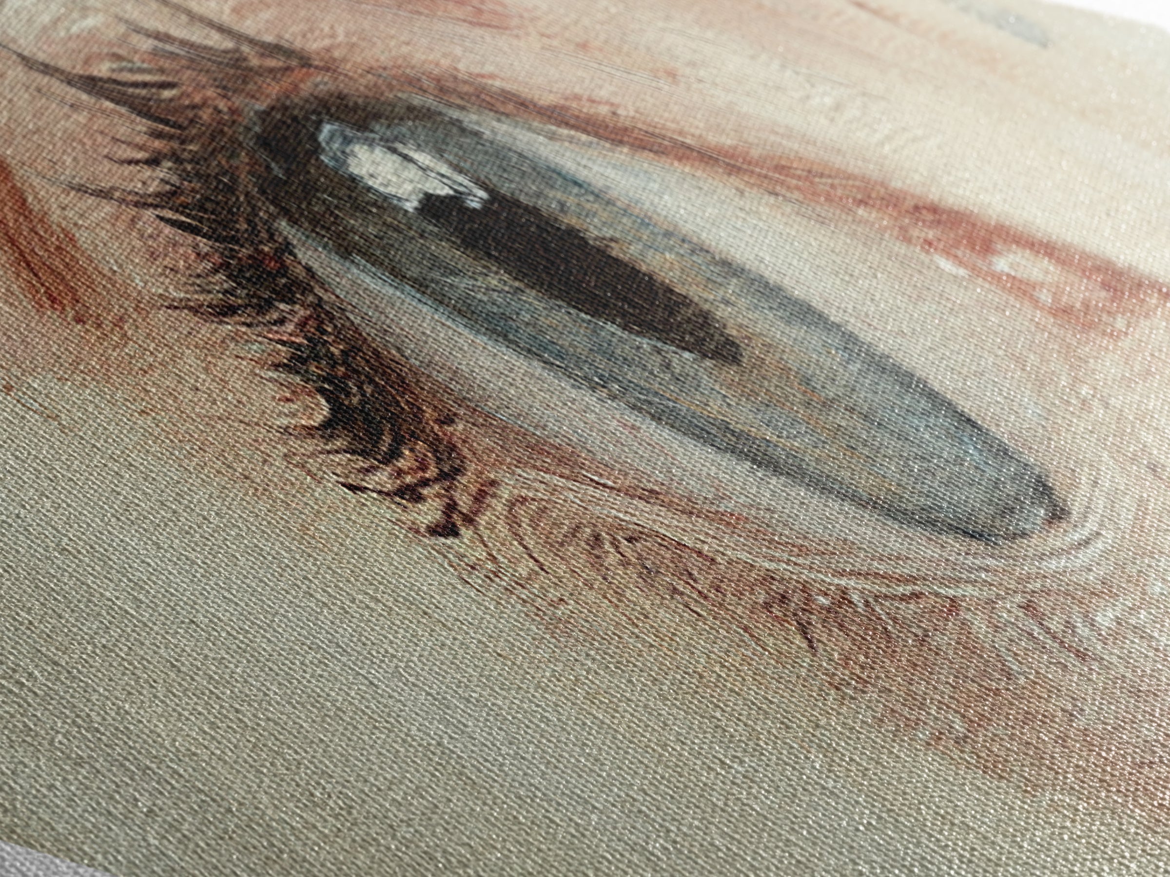 Blue Eye Realism Diamond Shaped Canvas Textured Print Hyperreal Oil Detail Surreal Wall Art Unique Minimalist Modern Bedroom Decor