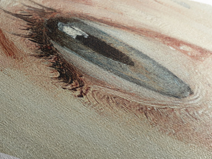 Blue Eye Realism Diamond Shaped Canvas Textured Print Hyperreal Oil Detail Surreal Wall Art Unique Minimalist Modern Bedroom Decor