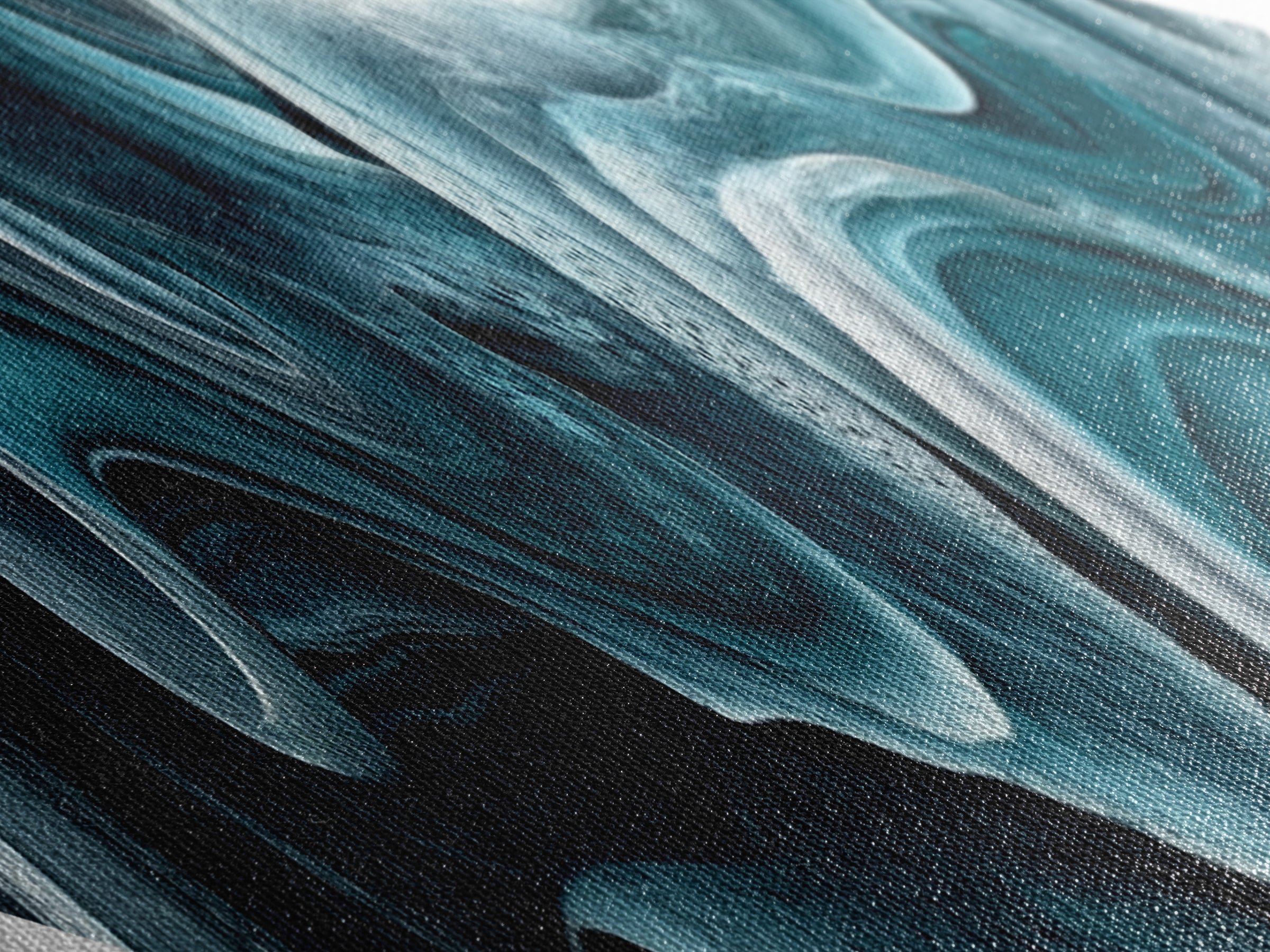 Oceanic Swirl Dream Diamond Shaped Canvas Art Print Aqua Abstract Texture Movement Coastal Blue Decor Modern Bedroom Nautical Accent