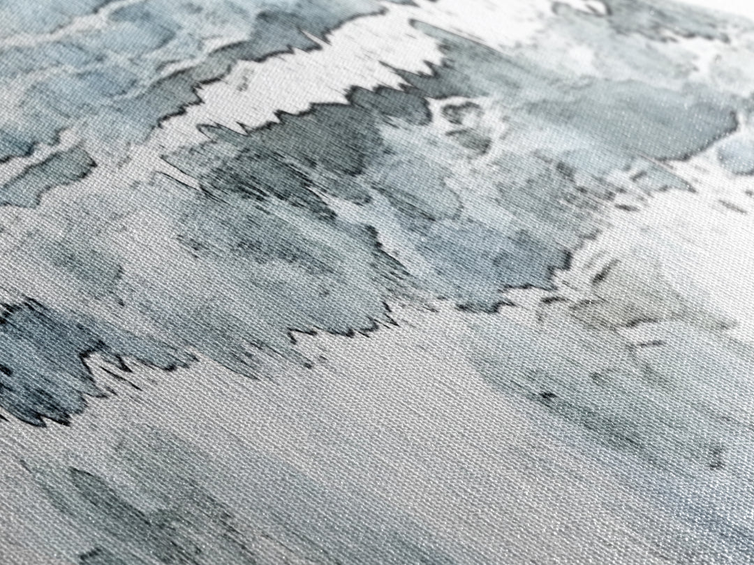 Coastal Break - Diamond Shaped Canvas Textured Print Ocean Wave Beach Art Nautical Bathroom Decor Relaxing Watercolor Seascape