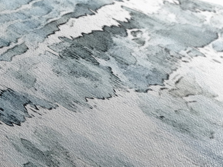 Coastal Break - Diamond Shaped Canvas Textured Print Ocean Wave Beach Art Nautical Bathroom Decor Relaxing Watercolor Seascape