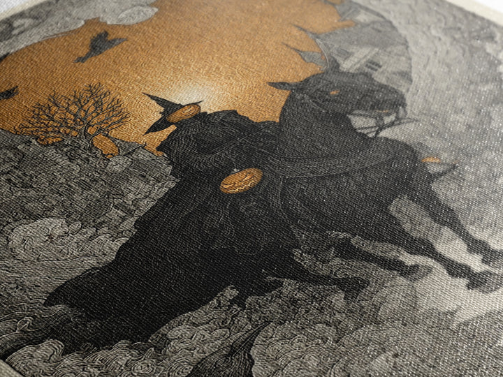 The Headless Horseman, Victorian Macabre Art, Vertical Wall Art, Dark Halloween Decor, Canvas Print, Halloween Wall Art