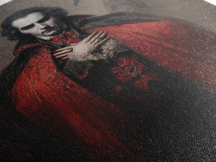 The Crimson Vampire, Dark Romantic Horror Art, Vertical Wall Art, Gothic Horror Wall Art, Canvas Print, Halloween Wall Art