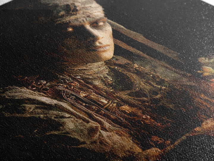 The Mummy Pharaoh, Symbolist Dream Art, Square Wall Art, Dark Fantasy Wall Art, Canvas Print, Halloween Wall Art, Dark Fantasy Art