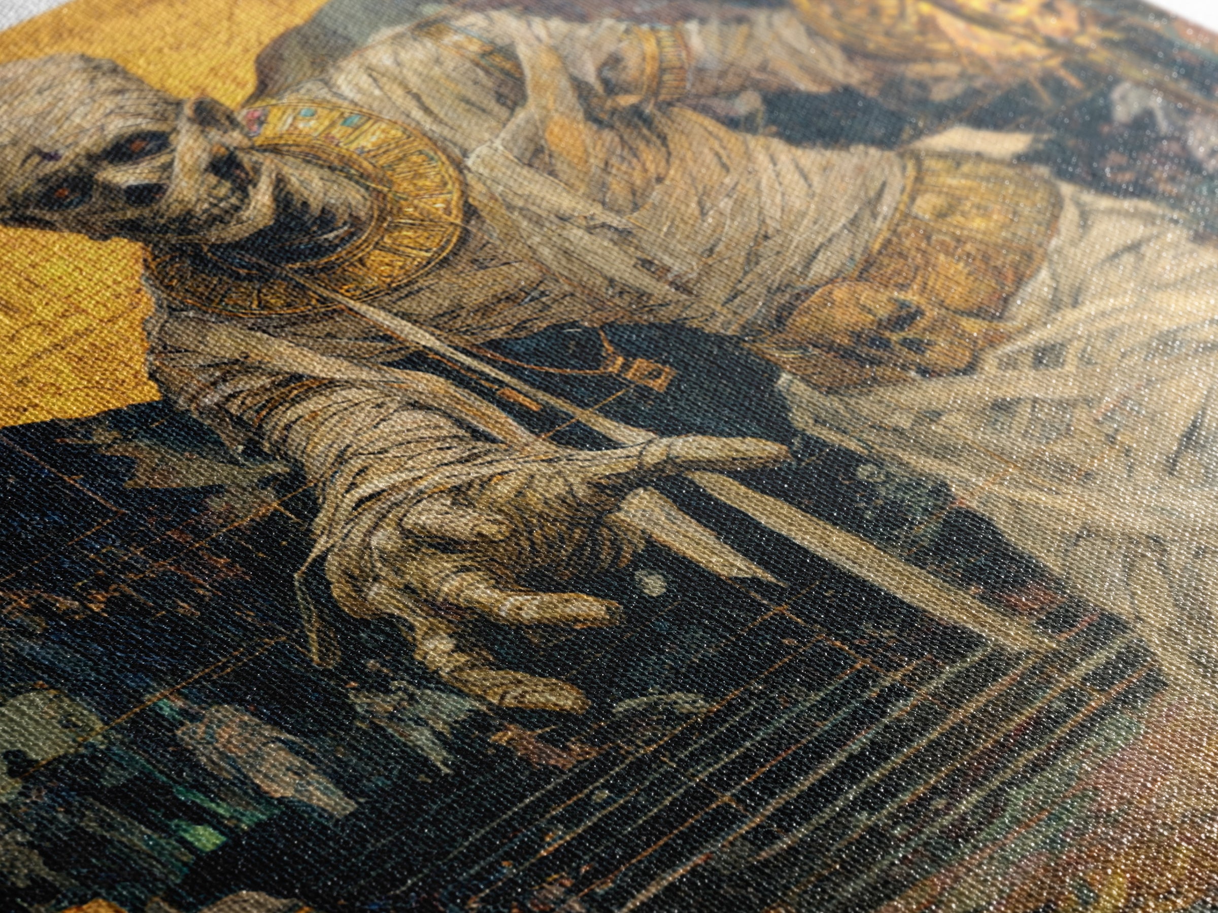 The Mummy Pharaoh, Grotesque Carnival Art, Square Wall Art, Dark Fantasy Wall Art, Canvas Print, Halloween Wall Art, Seasonal Home Decor