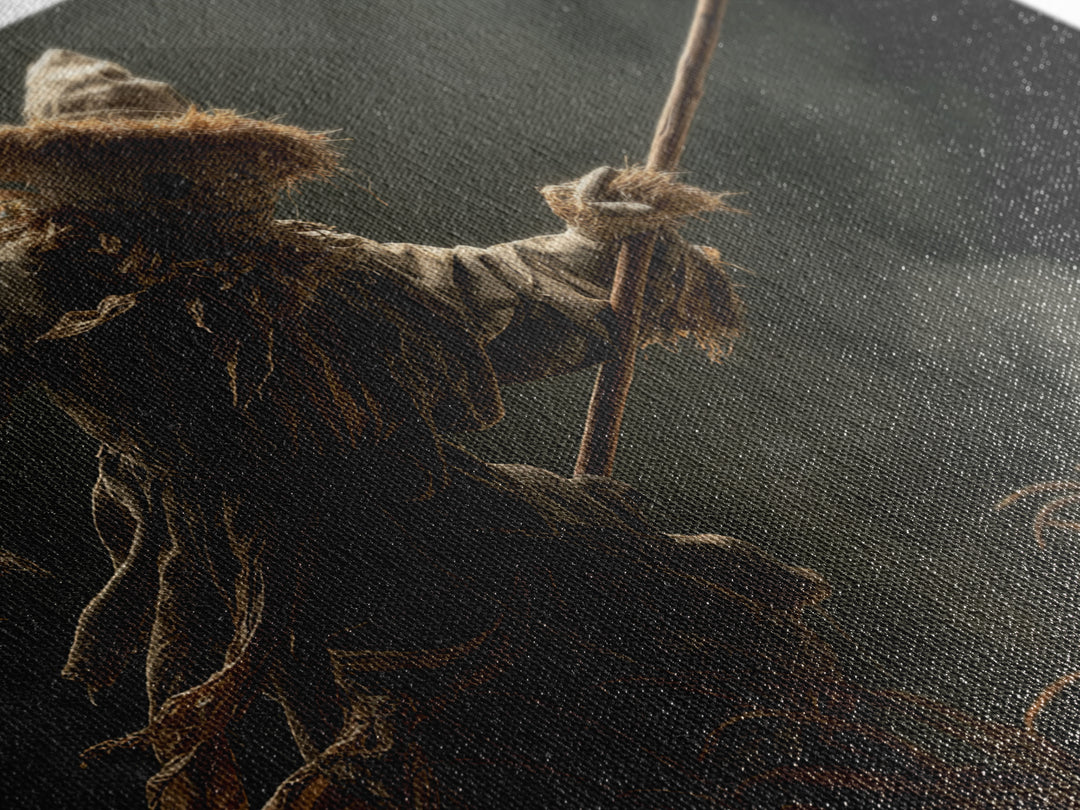 The Living Scarecrow, Baroque Witchcraft Art, Landscape Wall Art, Dark Fantasy Wall Art, Canvas Print, Halloween Wall Art