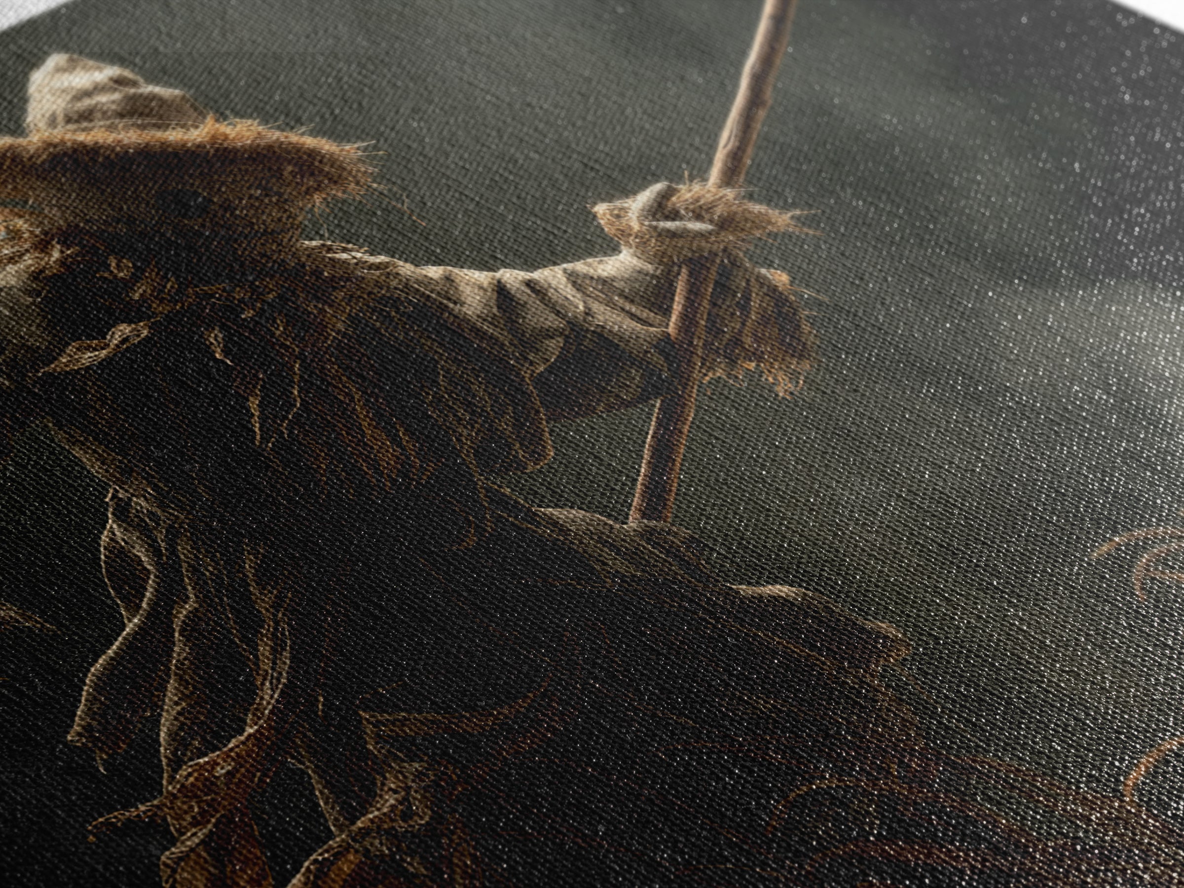 The Living Scarecrow, Baroque Witchcraft Art, Landscape Wall Art, Dark Fantasy Wall Art, Canvas Print, Halloween Wall Art