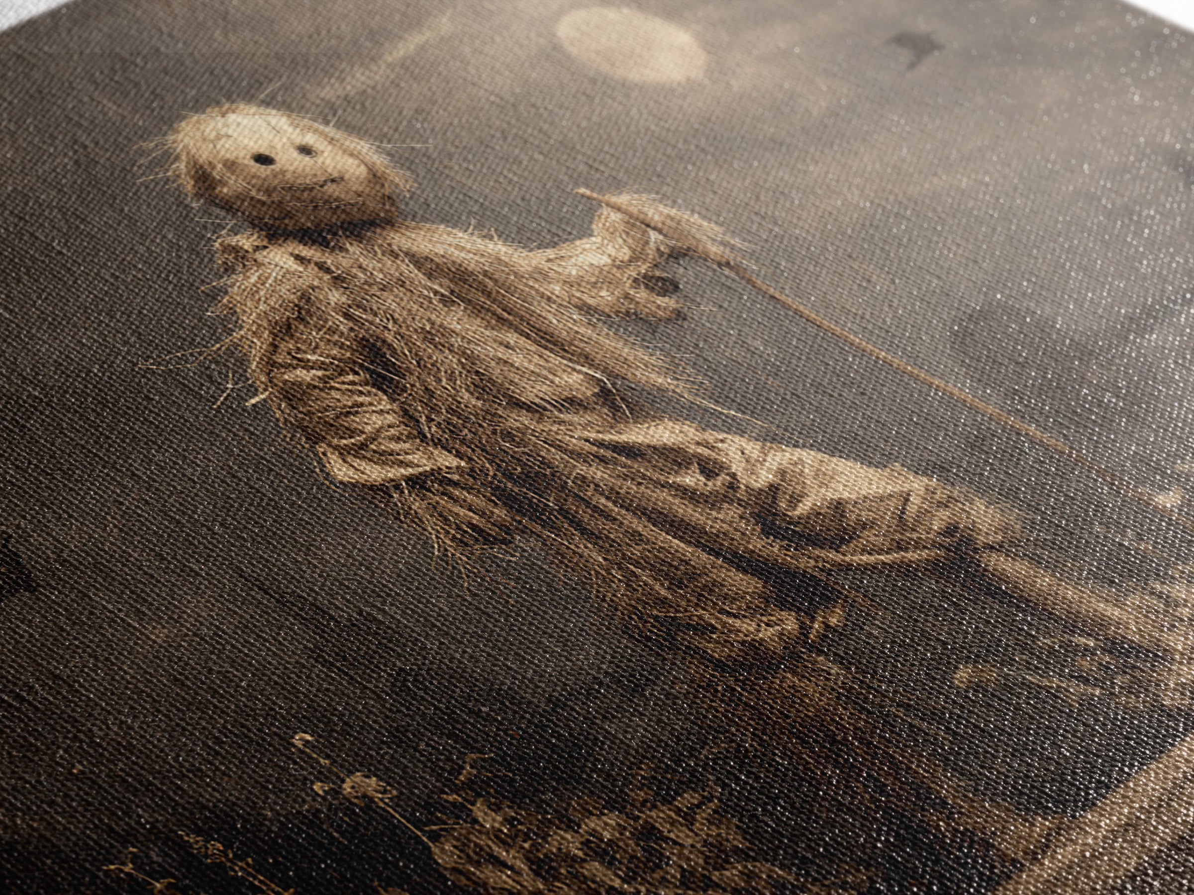 The Living Scarecrow, Romantic Gothic Landscape, Landscape Wall Art, Dark Halloween Decor, Canvas Print, Halloween Wall Art