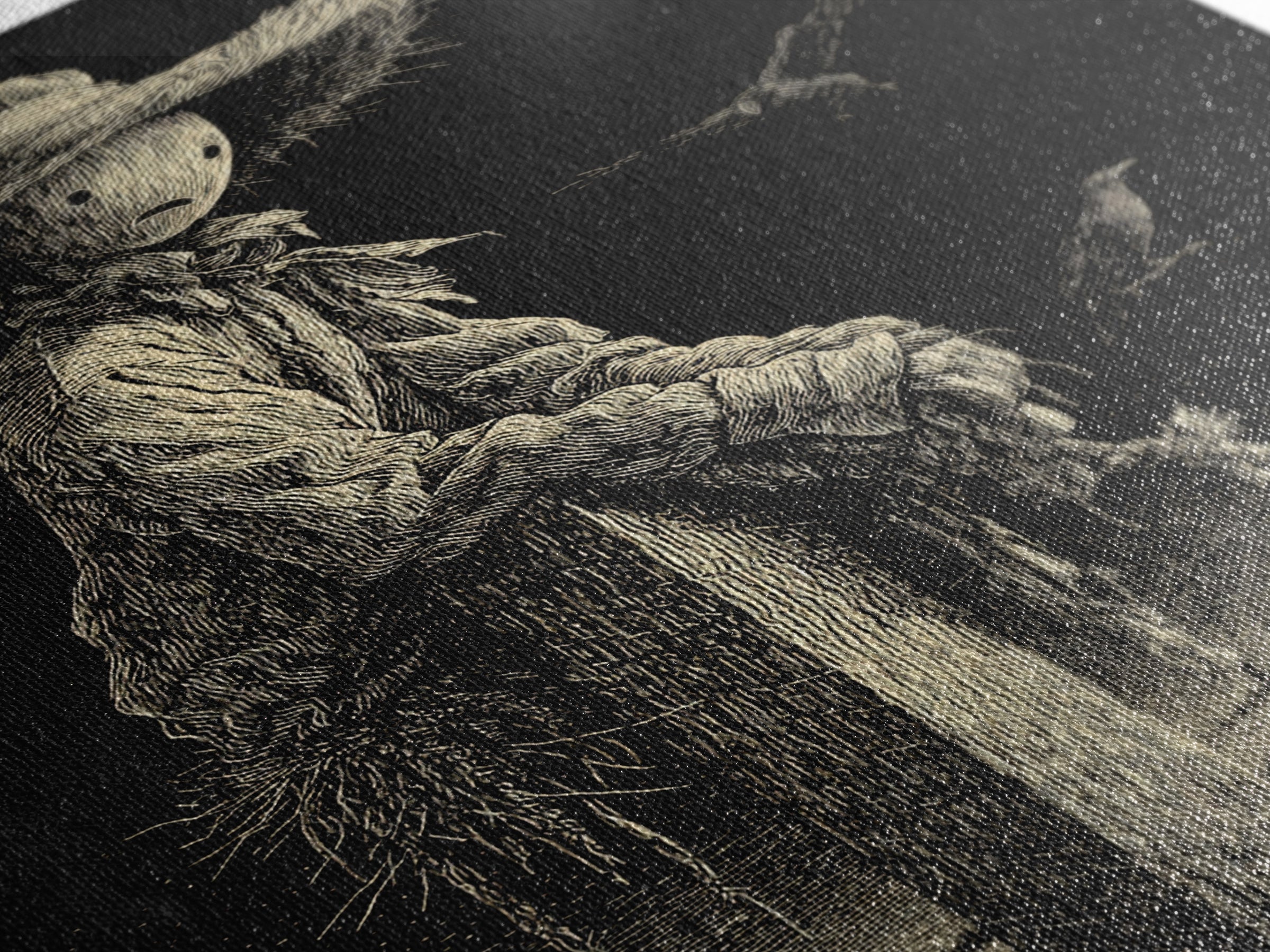 The Living Scarecrow, Victorian Macabre Art, Vertical Wall Art, Dark Halloween Decor, Canvas Print, Halloween Wall Art