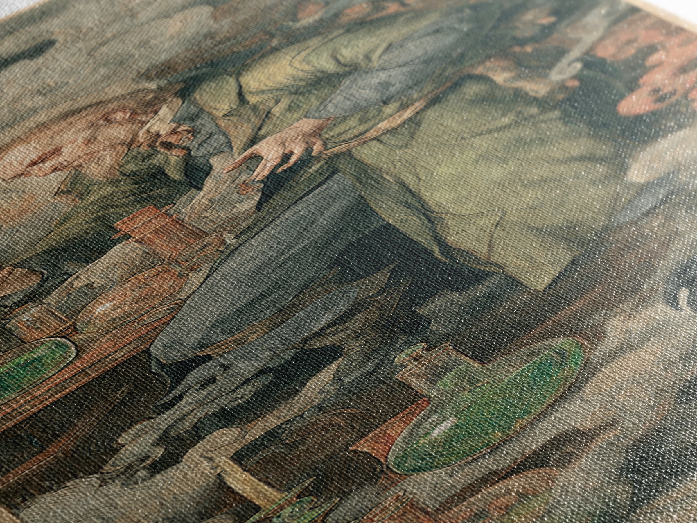 The Mad Alchemist, Dark Renaissance Art, Tall Narrow Wall Art, Dark Fantasy Wall Art, Canvas Print, Halloween Wall Art