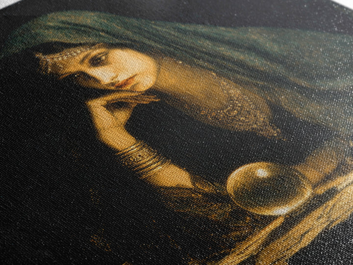 The Midnight Fortune Teller, Dark Symbolist Art, Square Wall Art, Dark Fantasy Wall Art, Canvas Print, Halloween Wall Art